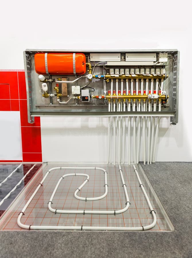 Floor Heating Collectors, Plumbing Shop Stock Image Image of cable