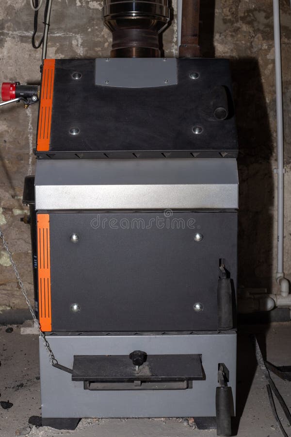 Heating Solid Fuel Boiler with Draft Regulator for Heating the House