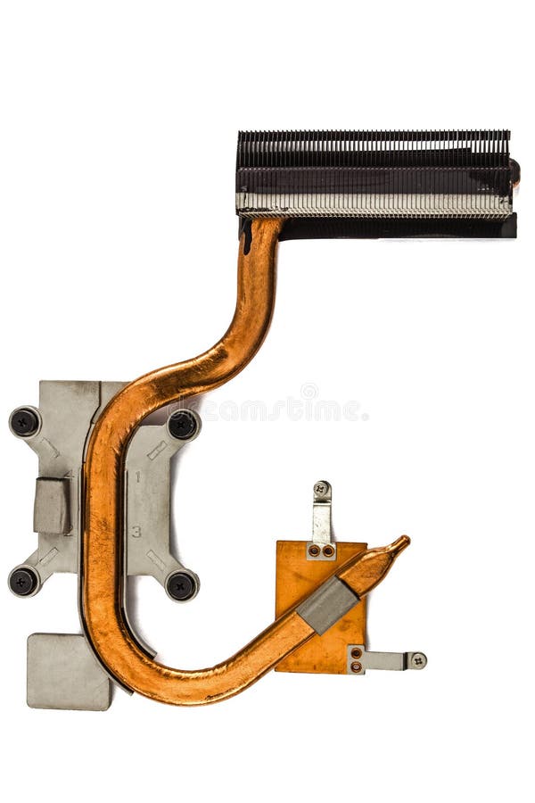 Heatpipe and radiators for cooling of computer processor, cooling system, isolated on white background stock photos Heatpipe and radiators for cooling of computer processor, cooling system, isolated on white background stock photos