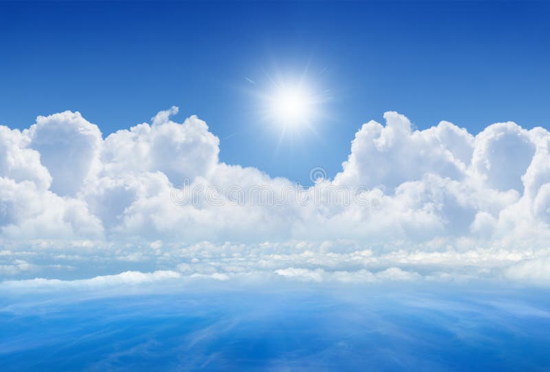 Heavenly Background: Bright Sun Shines in Blue Sky, Light from Heaven Stock  Image - Image of eternity, peace: 247445287