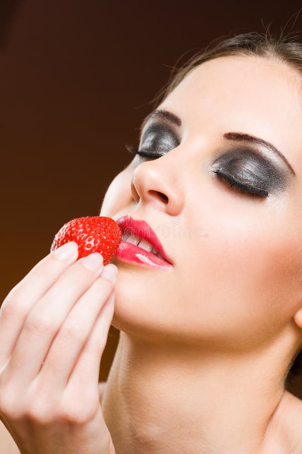 Heavenly strawberry. stock image. Image of model, beautiful 25868659