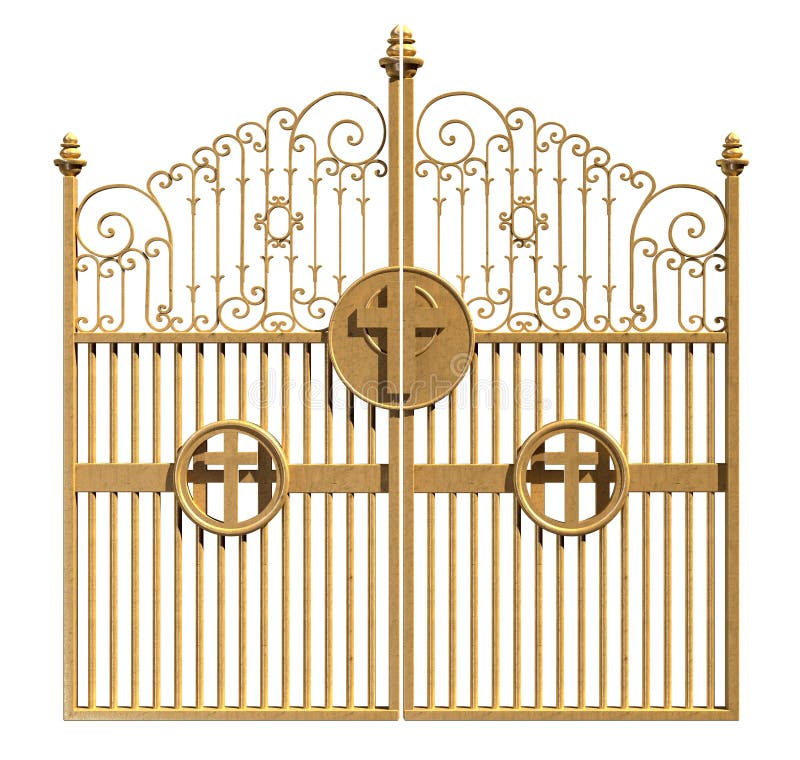 Heavens Golden Gates Isolated stock illustration.