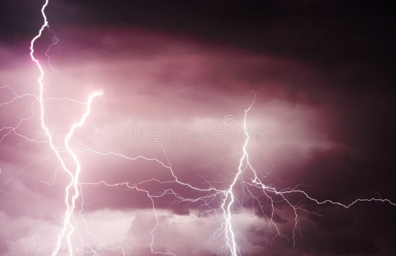 Heavy clouds bringing thunder, lightnings and storm stock photography