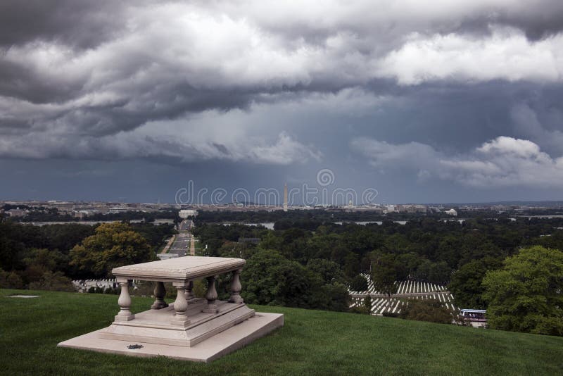 Heavy clouds over Washington stock image