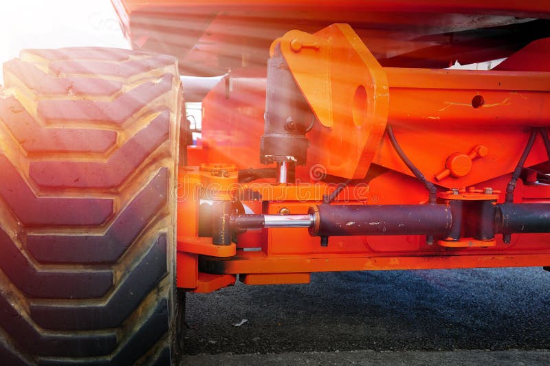 Heavy construction site tractor parts