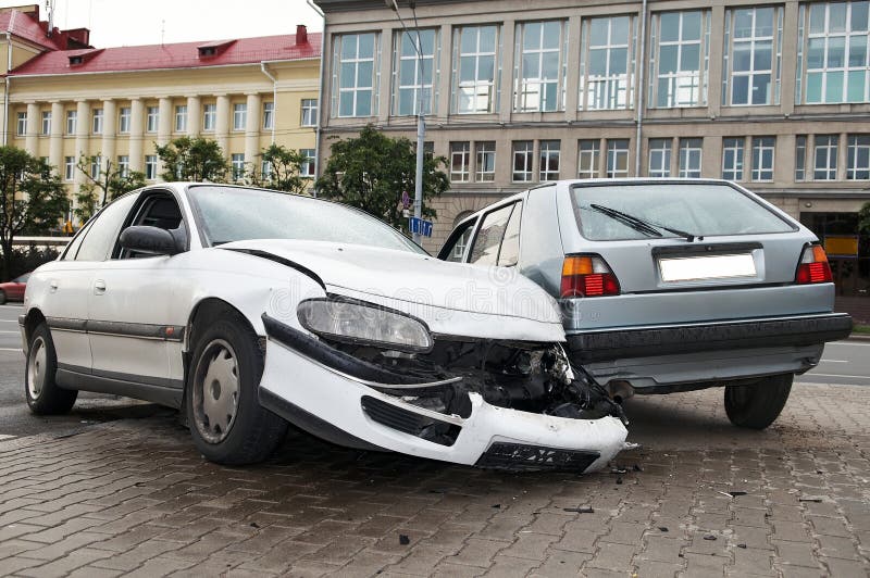 Heavy damage car accident stock photo. Image of transport 14927554
