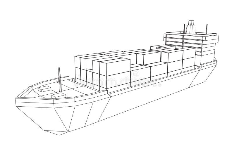 Heavy Dry Cargo Ship of Bulk Carrier Stock Vector Illustration of
