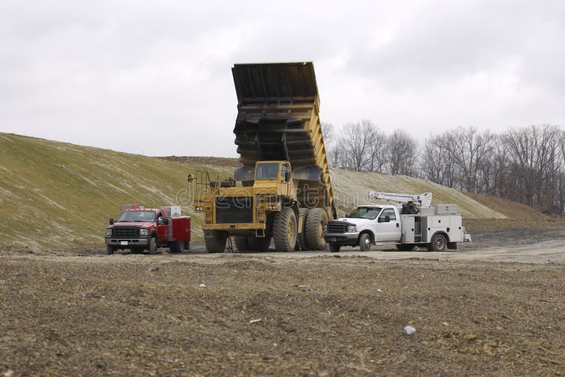 Heavy Dump Truck Under Repair Royalty Free Stock Photography Image