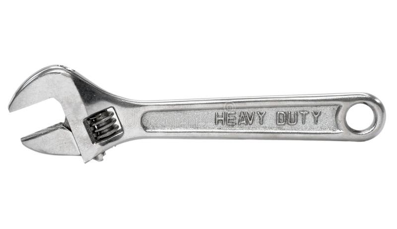 Heavy duty adjustable spanner royalty free stock photos