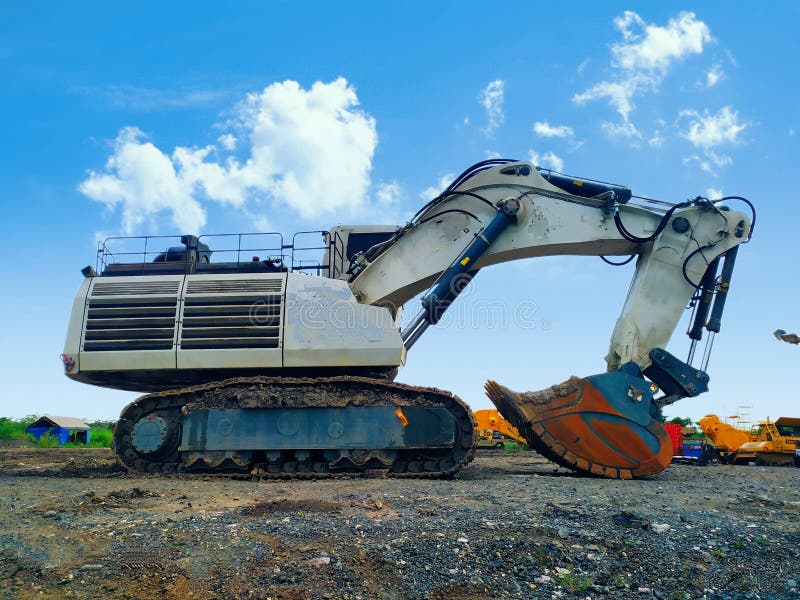 Heavy equipment the biggest excavator liebherr royalty free stock photo