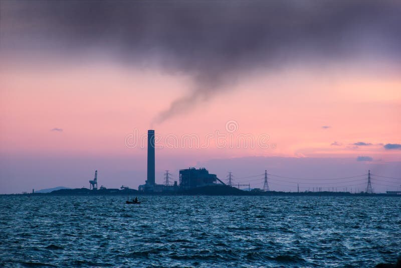 Heavy industry with smoking chimneys
