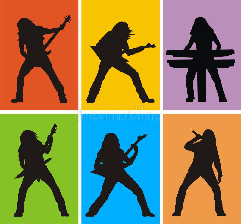 Heavy metal guitarists stock vector. Illustration of metal 4699186