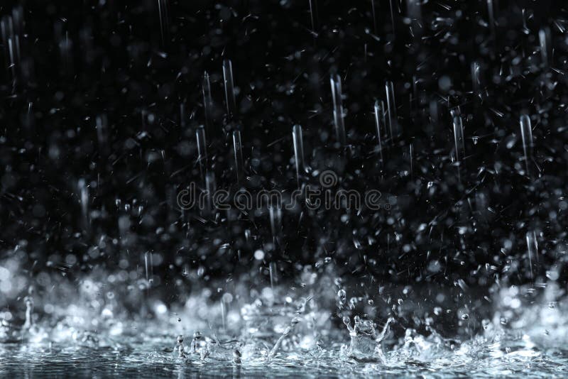 Heavy Rain Falling Down on Ground Stock Image Image of downpour