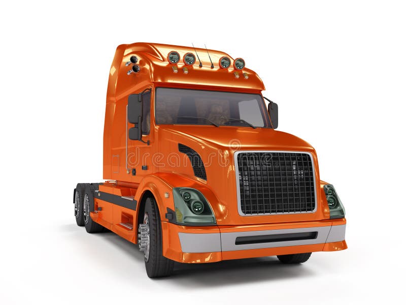 Heavy red truck isolated on white royalty free illustration