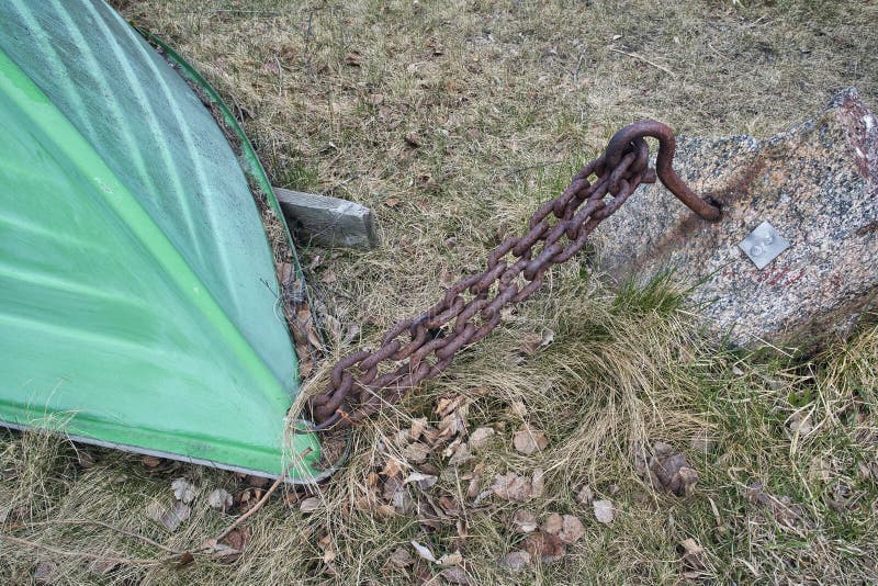 Heavy Rusty Boat Mooring Chain Stock Image Image of detail