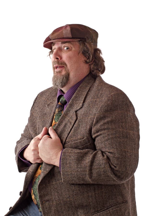 Heavy Set Man Holding His Jacket Lapels Stock Photo Image of heavy