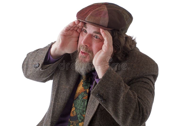 Heavy Set Man Holding His Jacket Lapels Stock Photo Image of heavy