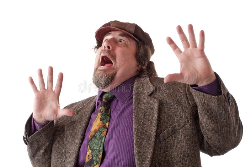 Heavy Set Man Holding His Jacket Lapels Stock Photo Image of heavy