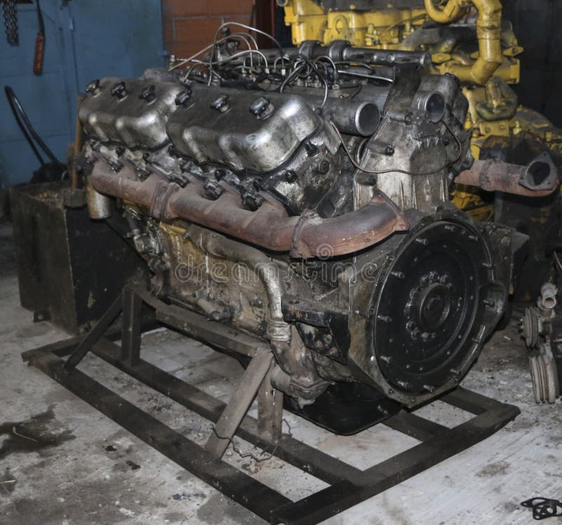 Heavy Truck Engine. a Large Motor Assembled for a Powerful Heavy Truck