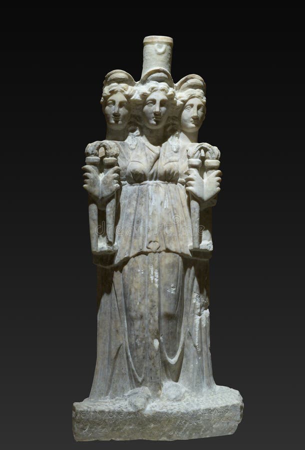 Hecate or Hekatea.  Ancient roman marble statue