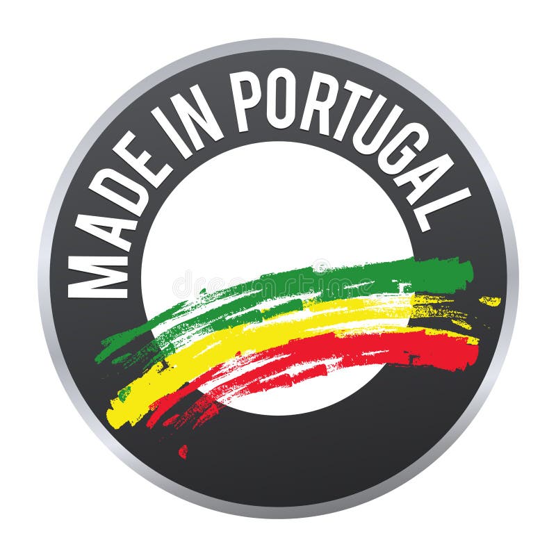 Hecho en el logotipo de la insignia de la etiqueta de Portugal certificado stock de ilustración Hecho en el logotipo de la insignia de la etiqueta de Portugal certificado stock de ilustración