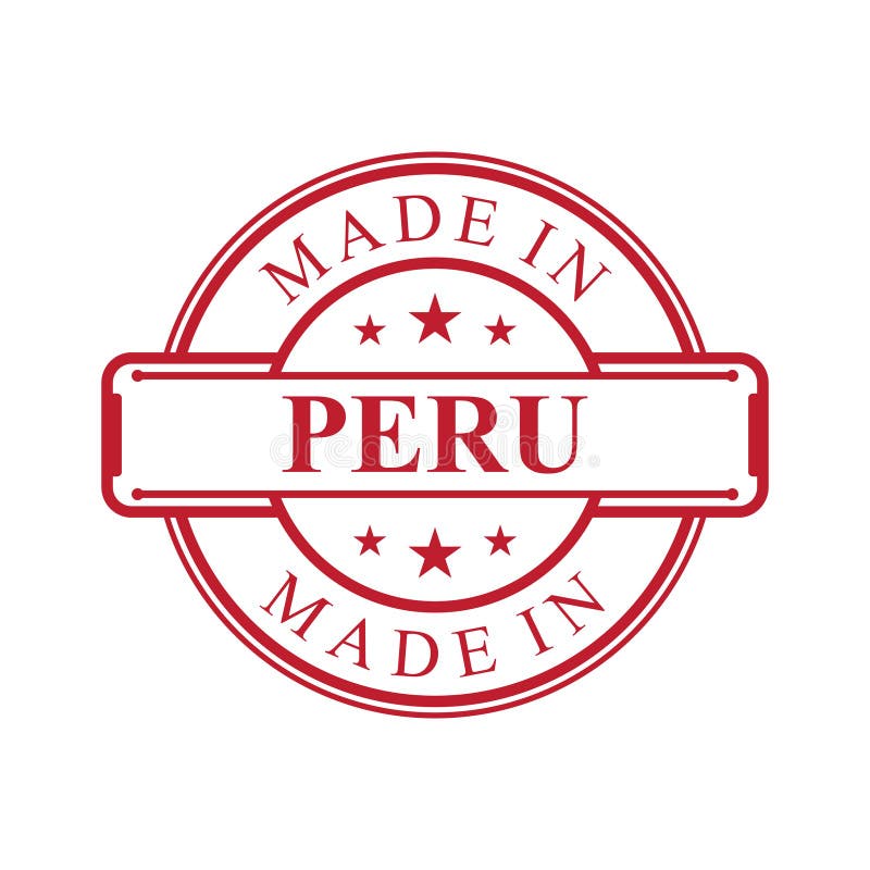 Hecho En Icono De La Etiqueta De Peru Con El Emblema Del Color Rojo En El Fondo Blanco Ilustracion Del Vector Ilustracion De Fondo Etiqueta 147966002