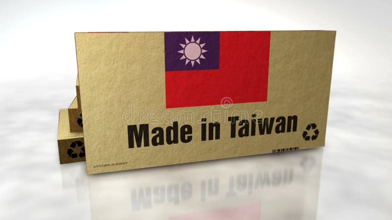 Hecho en taiwan box objeto 3d