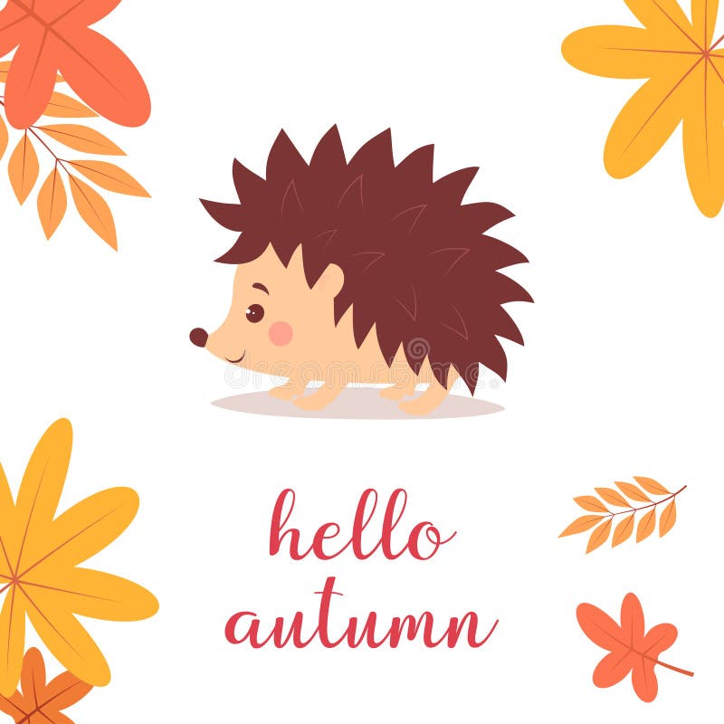 Hedgehog with leaves stock illustration Hedgehog with leaves stock illustration
