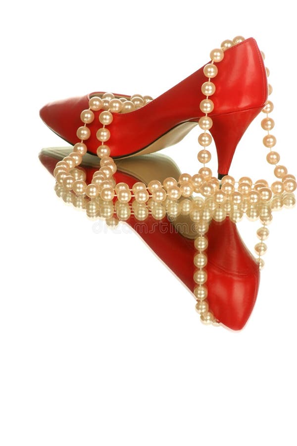 strappy heels with pearls