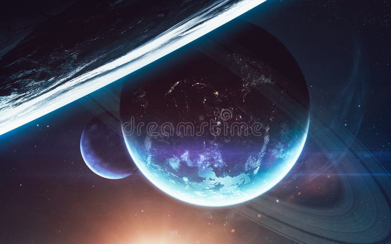 Universe scene with planets, stars and galaxies in space showing the beauty of space exploration. Elements furnished by NASA. Universe scene with planets, stars and galaxies in space showing the beauty of space exploration. Elements furnished by NASA