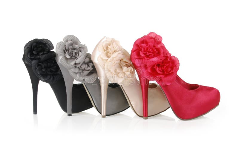 Heels with flowers stock photo. Image of color, mall 23616842