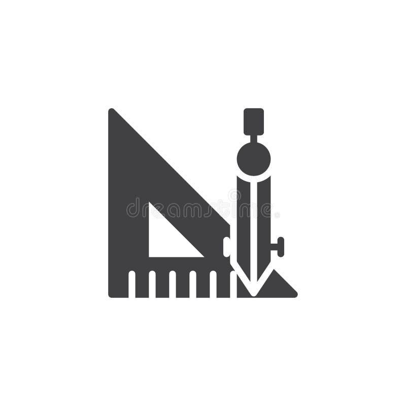 Heerser en kompas vectorpictogram vector illustratie Heerser en kompas vectorpictogram vector illustratie