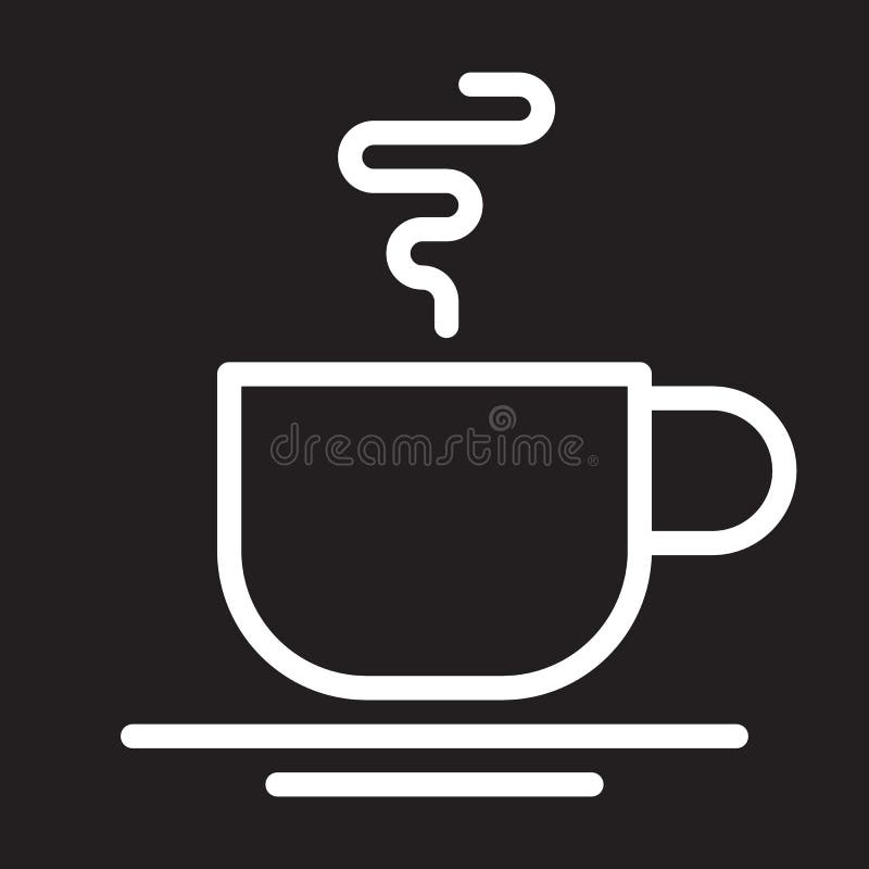 Heet de lijnpictogram van de koffiekop, wit overzichtsteken, Koffie vectorillustratie stock illustratie Heet de lijnpictogram van de koffiekop, wit overzichtsteken, Koffie vectorillustratie stock illustratie