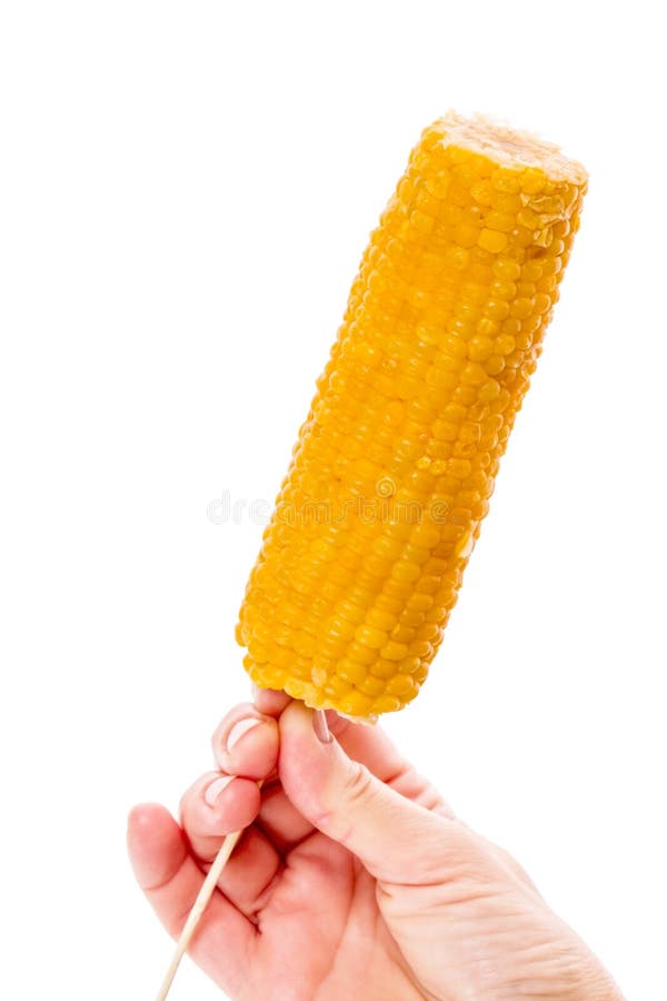 Heet gekookte mais stock foto's