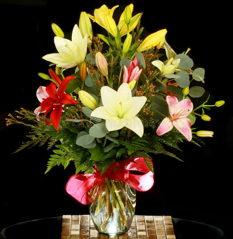 Heet Roze en Geel Bloemstuk stock foto