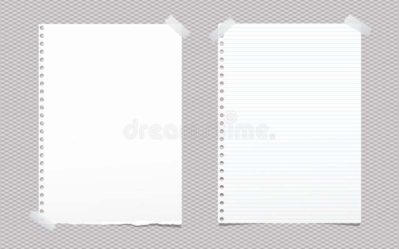 Heftiger freier Raum und gezeichnete weiße Anmerkung, Notizbuchpapierblatt für den Text fest mit grauem Klebeband auf quadratisch vektor abbildung