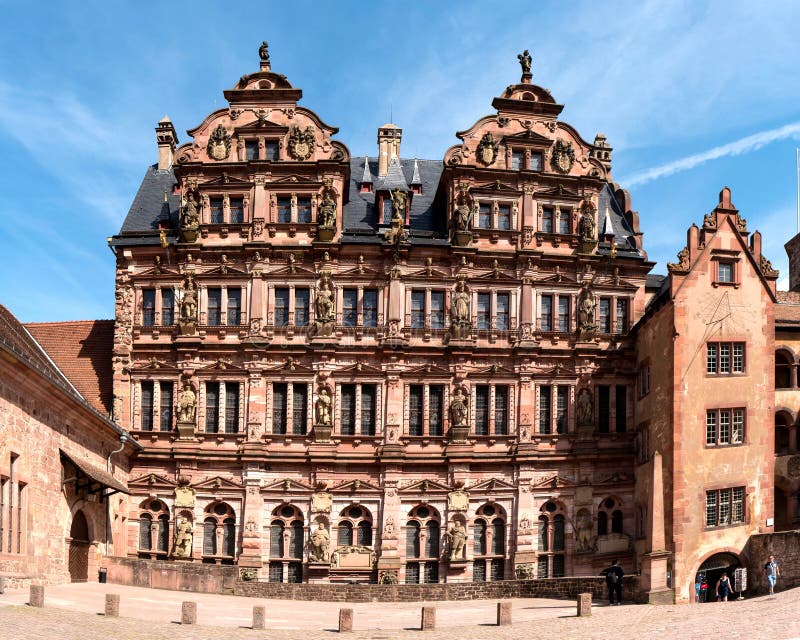 HEIDELBERG, DUITSLAND - JUNI 01, 2019: Het Kasteel van Heidelberg is een ruïne in Duitsland en oriëntatiepunt van Heidelberg royalty-vrije stock afbeeldingen HEIDELBERG, DUITSLAND - JUNI 01, 2019: Het Kasteel van Heidelberg is een ruïne in Duitsland en oriëntatiepunt van Heidelberg royalty-vrije stock afbeeldingen
