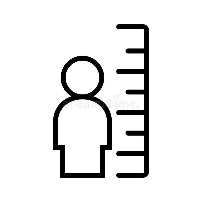 Man Tall Scale Icon. Vector Illustration Height Symbol Stock