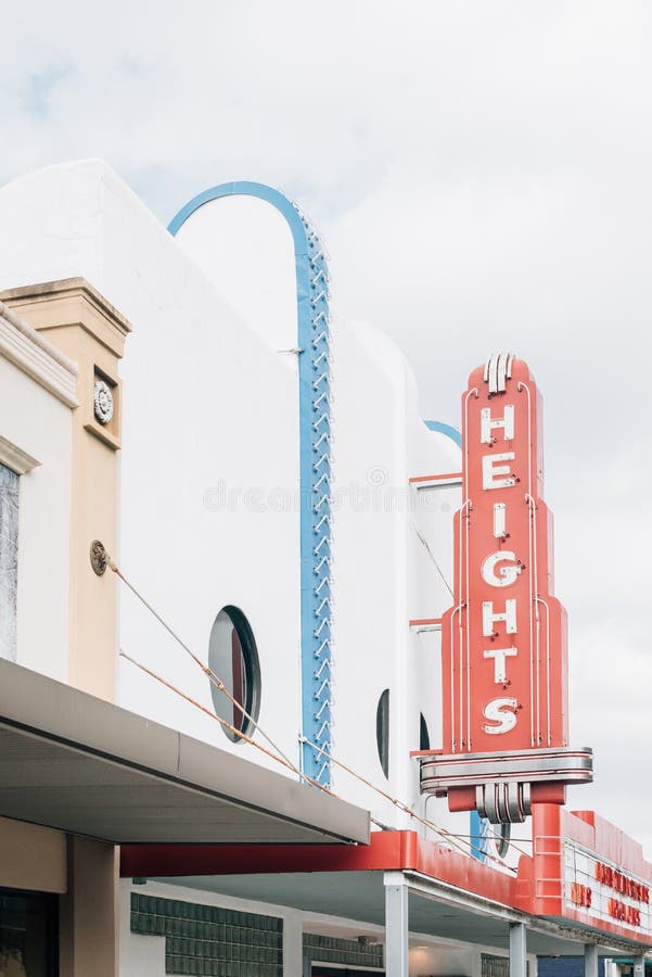 The Heights Theater sign, in Houston, Texas royalty free stock images