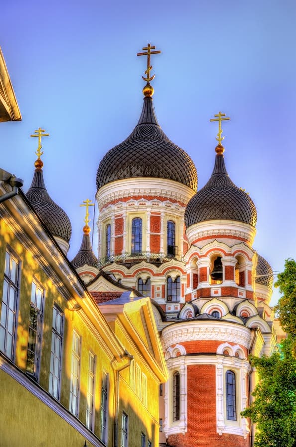 Heilige Alexander Nevsky Cathedral in Tallinn royalty-vrije stock foto's Heilige Alexander Nevsky Cathedral in Tallinn royalty-vrije stock foto's