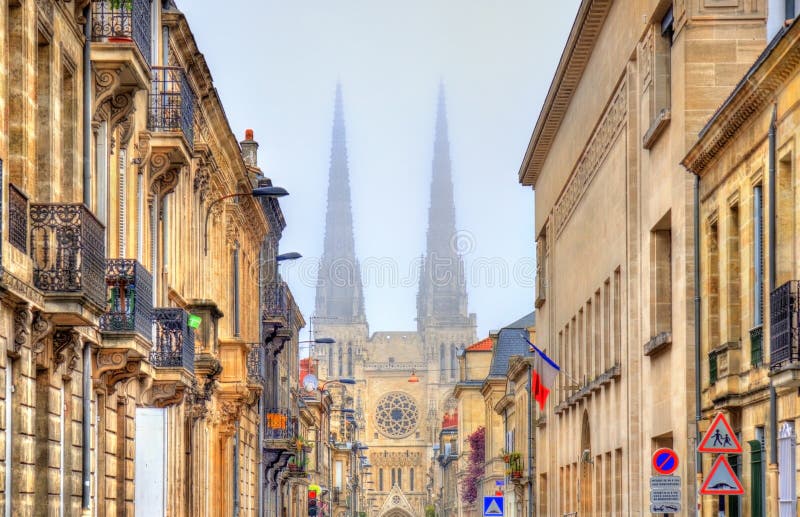 Heilige Andre Cathedral van Bordeaux, Frankrijk stock afbeelding Heilige Andre Cathedral van Bordeaux, Frankrijk stock afbeelding