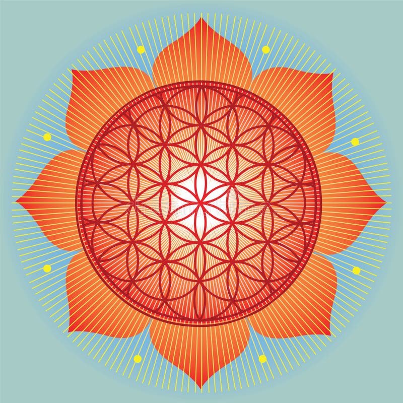 Heilige meetkundeZonnebloem vector illustratie Heilige meetkundeZonnebloem vector illustratie