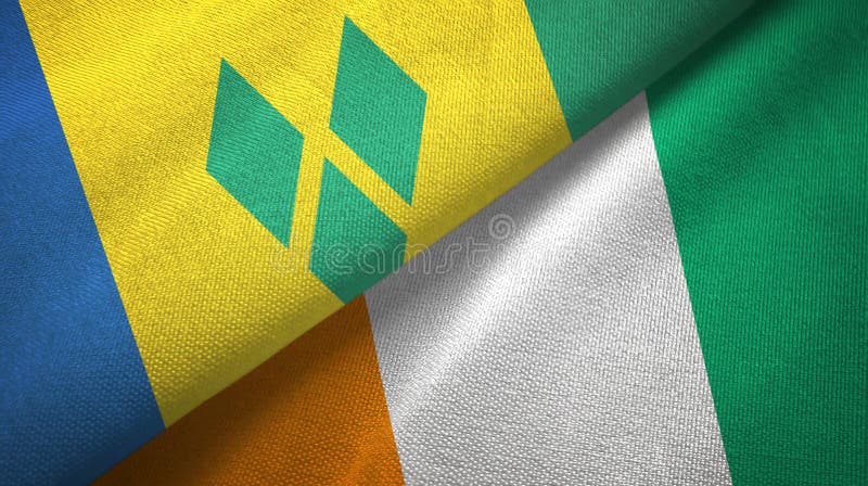 Heilige Vincent en de Grenadines en Ivoorkust Ivoorkust twee vlaggen stock illustratie Heilige Vincent en de Grenadines en Ivoorkust Ivoorkust twee vlaggen stock illustratie