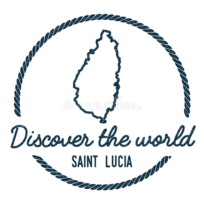 Heiliges Lucia Map Outline Weinlese entdecken lizenzfreie abbildung Heiliges Lucia Map Outline Weinlese entdecken lizenzfreie abbildung