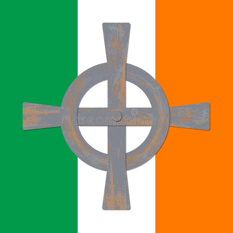 Heiliges Patricks Tag Markierungsfahne von Irland Keltisches Kreuz vektor abbildung Heiliges Patricks Tag Markierungsfahne von Irland Keltisches Kreuz vektor abbildung