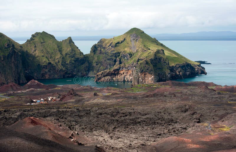 Multi Colored Lava Landscape at Heimaey Island, Iceland. Multi Colored Lava Landscape at Heimaey Island, Iceland