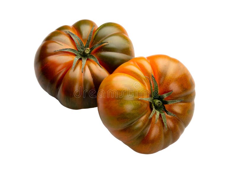 Heirloom Tomato Isolated on White Background. Tomato Clipping Path