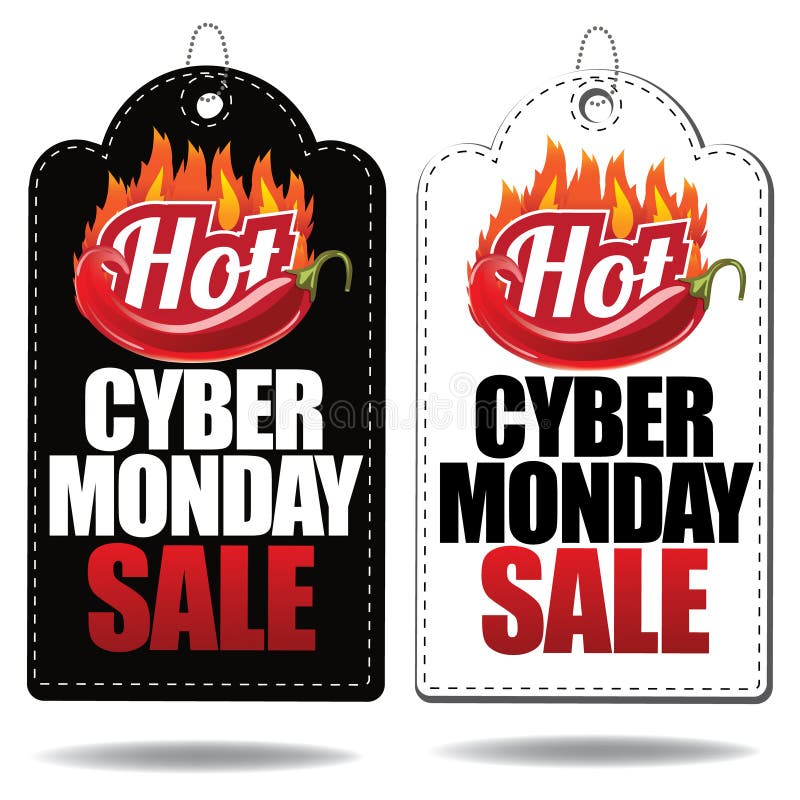 Heisse Cyber Monday Sale Tags lizenzfreie abbildung