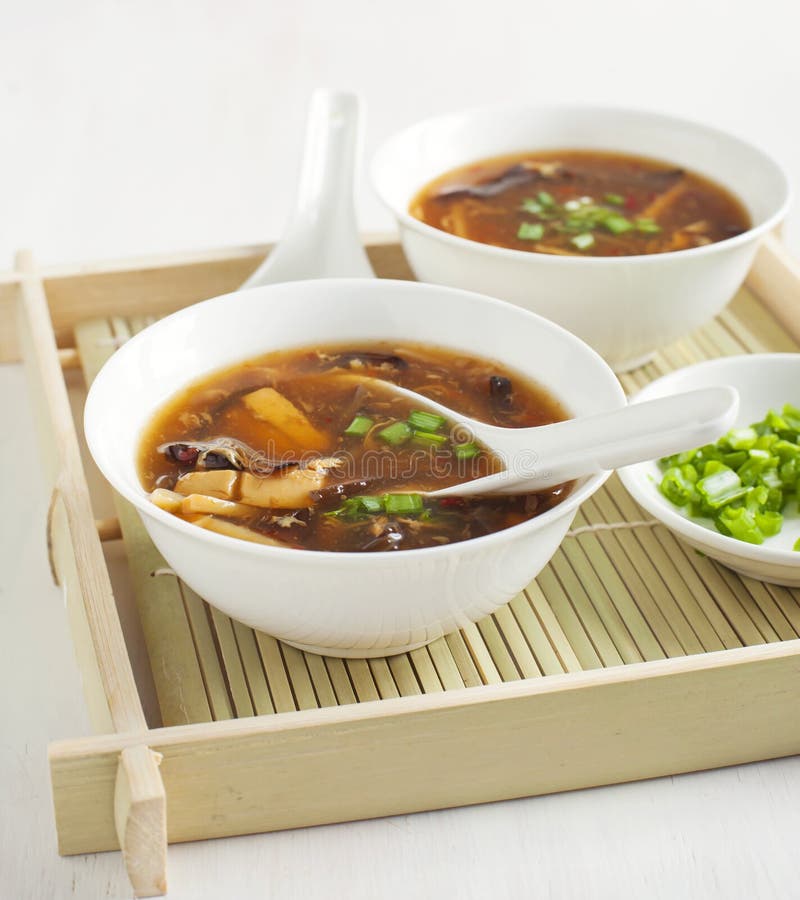 Heiße und saure Suppe stockbild