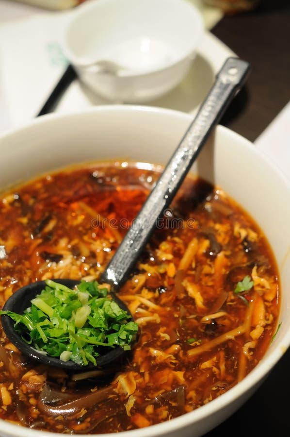 Heiße und saure Suppe stockfotografie